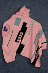 Attractive Blush Pink Color Self Pattern Knitted T-Shirt