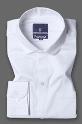 Men White Comfort Satin Cotton Casual Shirt