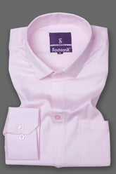 Men Light Pink Comfort Satin Cotton Casual Shirt