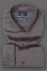 Men Grey Comfort Satin Cotton Casual Shirt