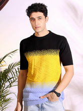 Multi Color Black Sun-Shine Knitted Men's T-Shirt