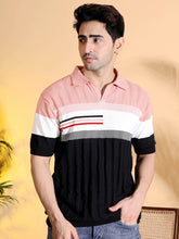 Pure Cotton Textured Polo Men's Knitted T-Shirt