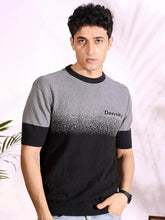 Density Grey Self Pattern Slim Fit Knitted T-Shirt