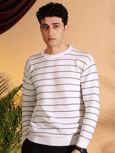 White Stripes pure cotton Knitted T-Shirt for Men