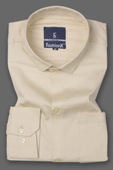 Men Beige Comfort Satin Cotton Casual Shirt