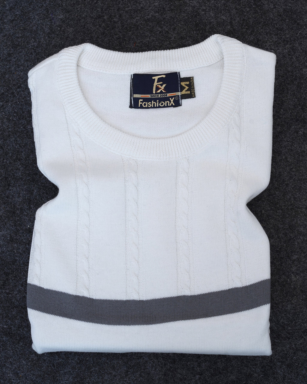 White Full Sleeve Pure Cotton Men's Knitted T-Shirt