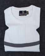 White Full Sleeve Pure Cotton Men's Knitted T-Shirt