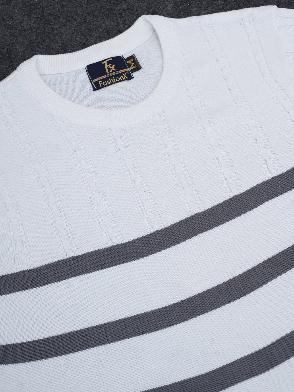 White Full Sleeve Pure Cotton Men's Knitted T-Shirt