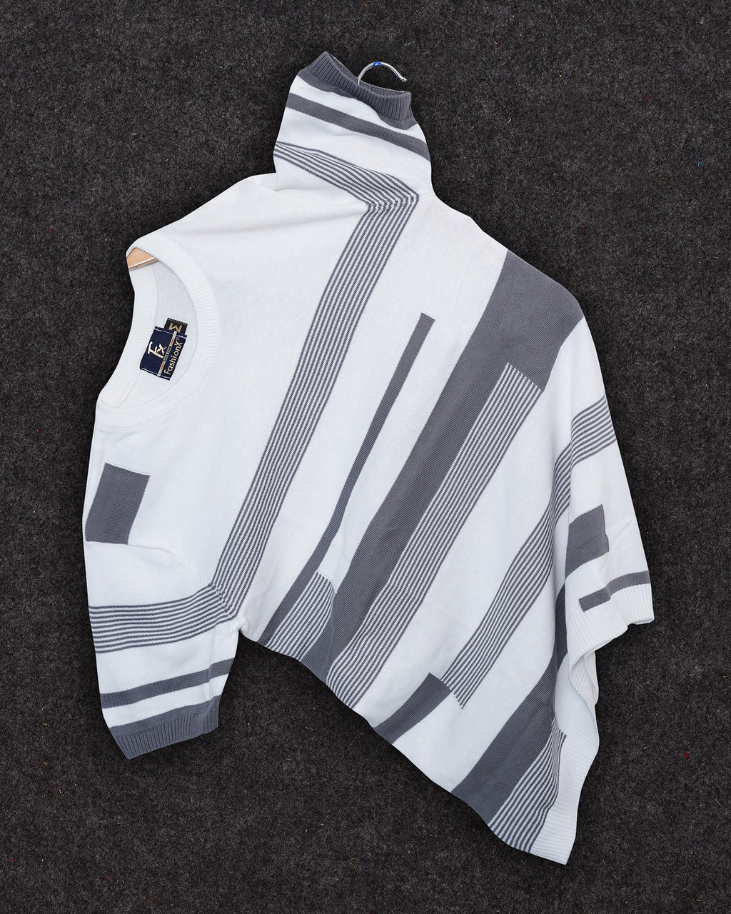 White Stripe Pure Cotton Men's Knitted T-Shirt
