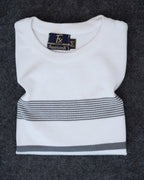 White Stripe Pure Cotton Men's Knitted T-Shirt