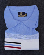 Pure Sky Cotton Textured Polo Men's Knitted T-Shirt