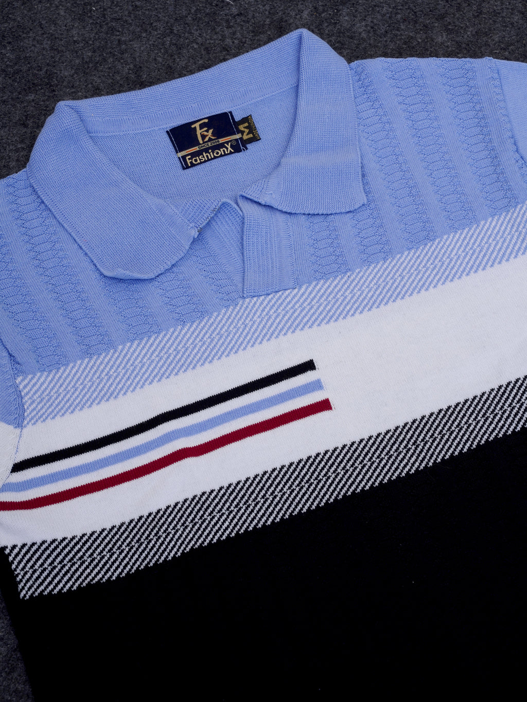 Pure Sky Cotton Textured Polo Men's Knitted T-Shirt