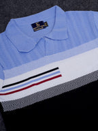 Pure Sky Cotton Textured Polo Men's Knitted T-Shirt