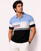 Pure Sky Cotton Textured Polo Men's Knitted T-Shirt