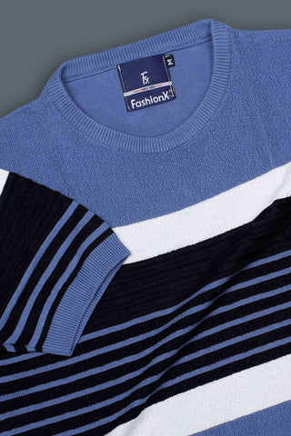 Superior Blue Stripe knitted t-shirt for men