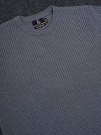 Grey Full Sleeve Pure Cotton Men's Knitted T-Shirt