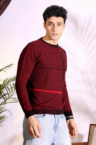 Fashionx Maroon Pure Cotton Men's Knitted T-Shirt