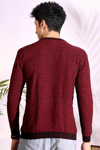 Fashionx Maroon Pure Cotton Men's Knitted T-Shirt