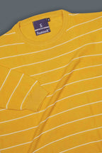 Yellow Stripes Slim Fit pure cotton Knitted T-Shirt