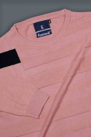 Peach Slim Fit pure cotton Knitted Men's T-Shir