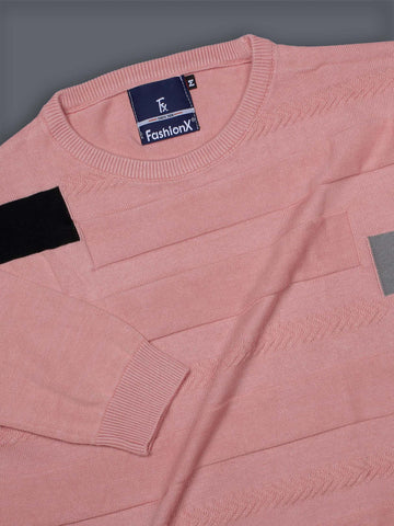 Peach Slim Fit pure cotton Knitted Men's T-Shir