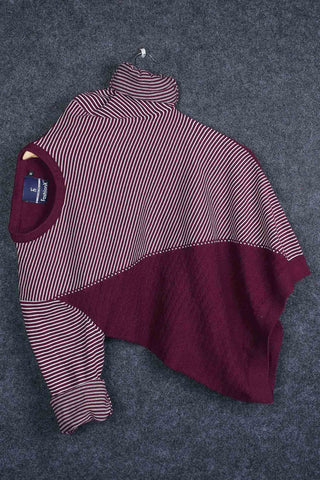 Exclusive Wine Stripes Slim Fit pure cotton Knitted T-Shirt