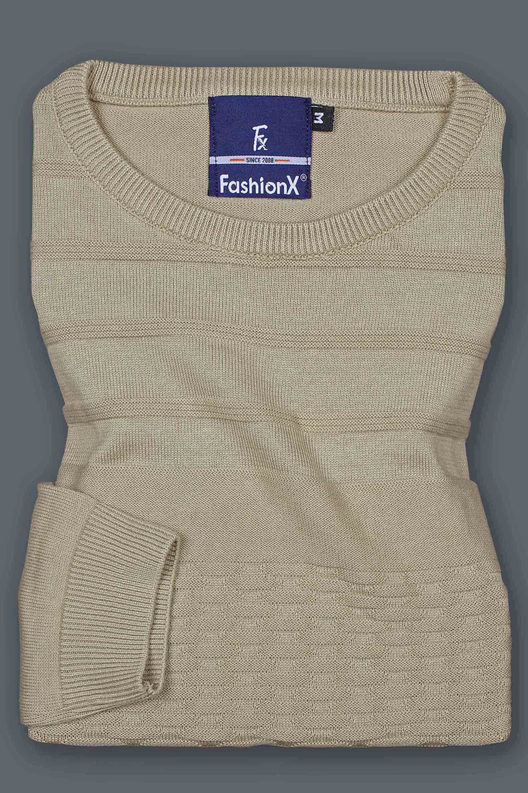 Lime Grey Self design pure cotton Knitted T-Shirt