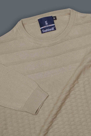 Lime Grey Self design pure cotton Knitted T-Shirt