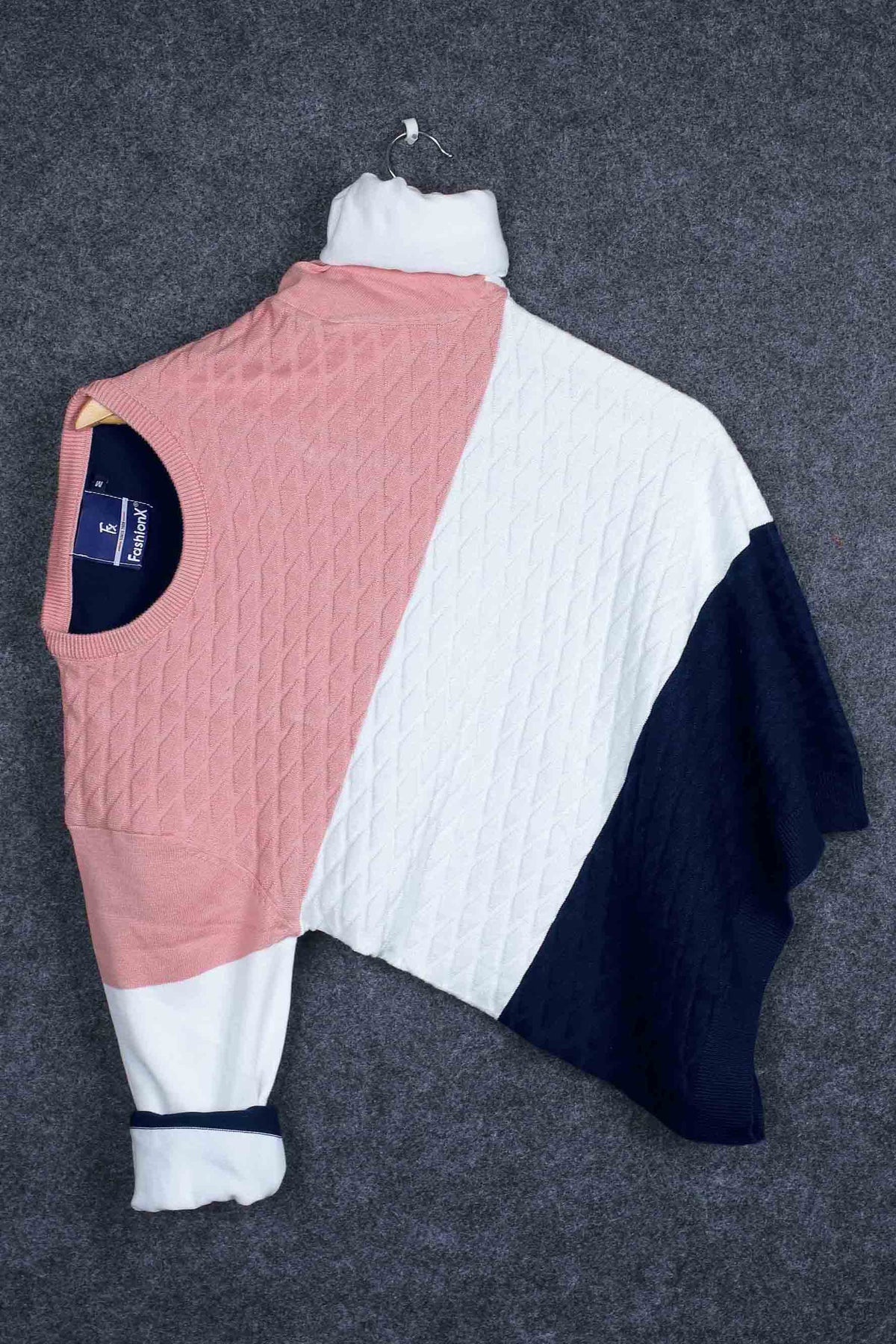 Peach Tri Color Pure Cotton Knitted T-Shirt