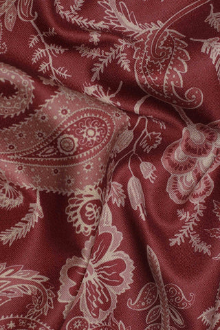 Maroon Afghani pashley Print Slim Fit Casual Shirt For Men