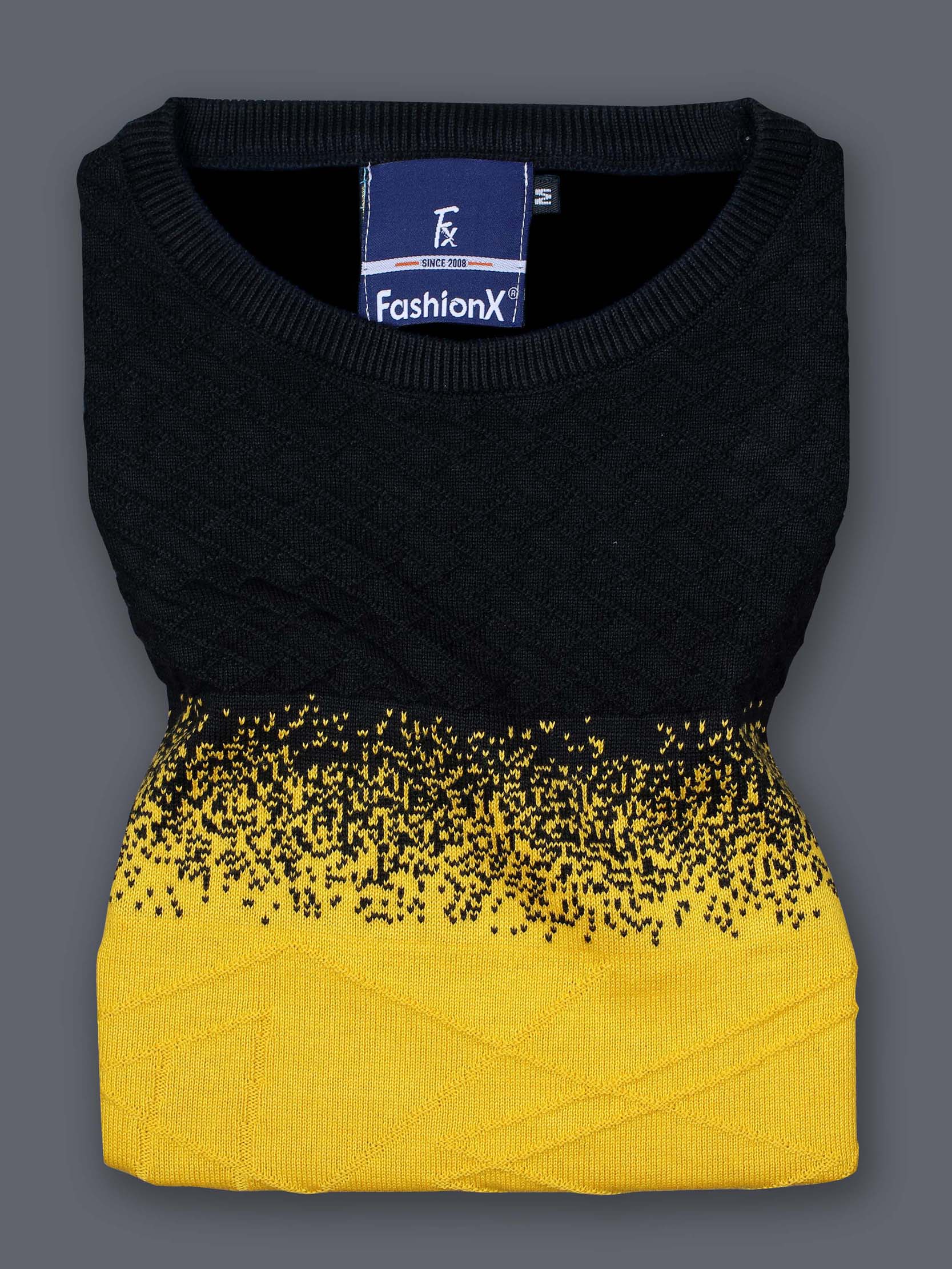 Multi Color Black Sun-Shine Knitted T-Shirt for Men