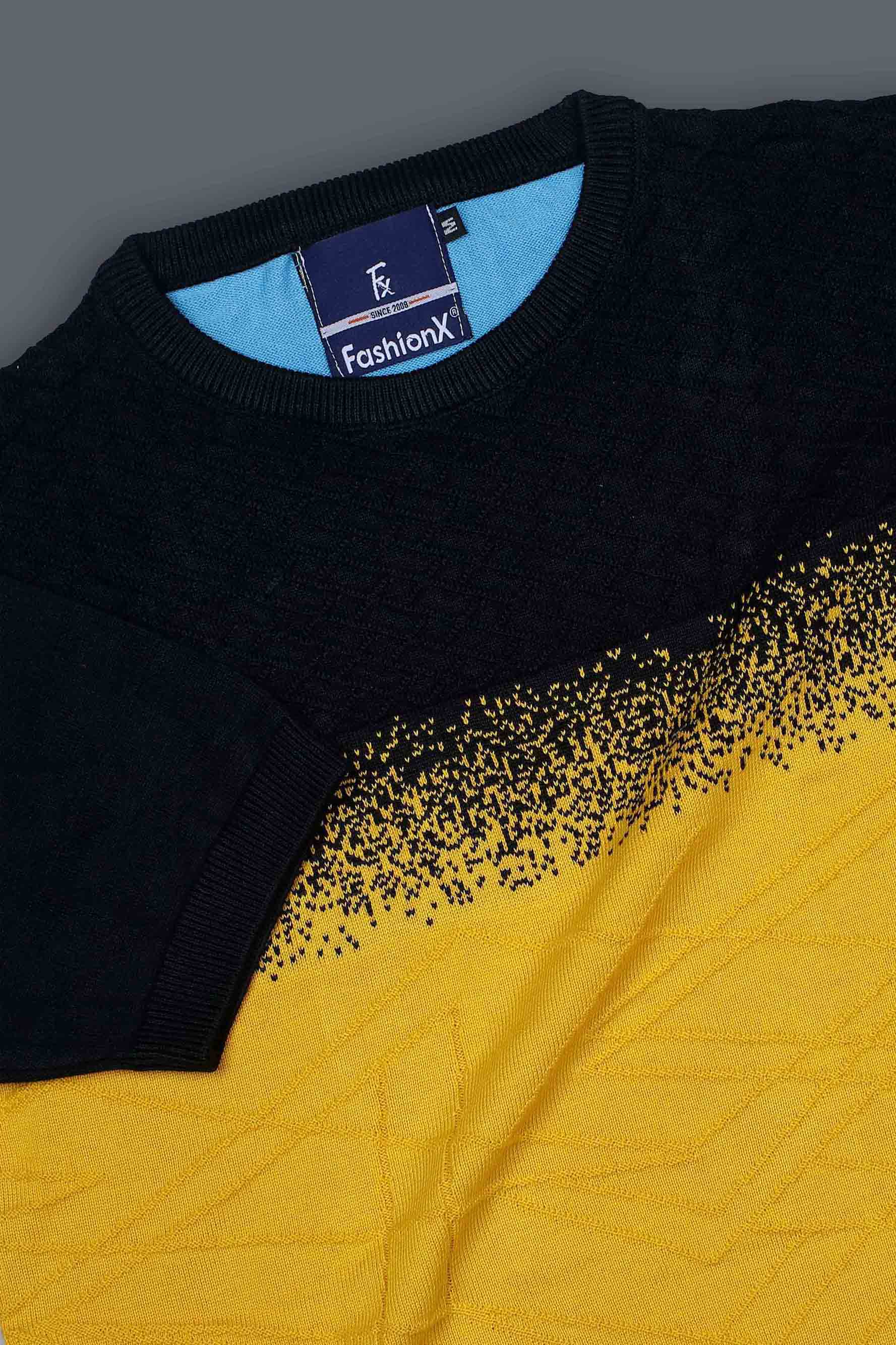 Multi Color Black Sun-Shine Knitted T-Shirt for Men