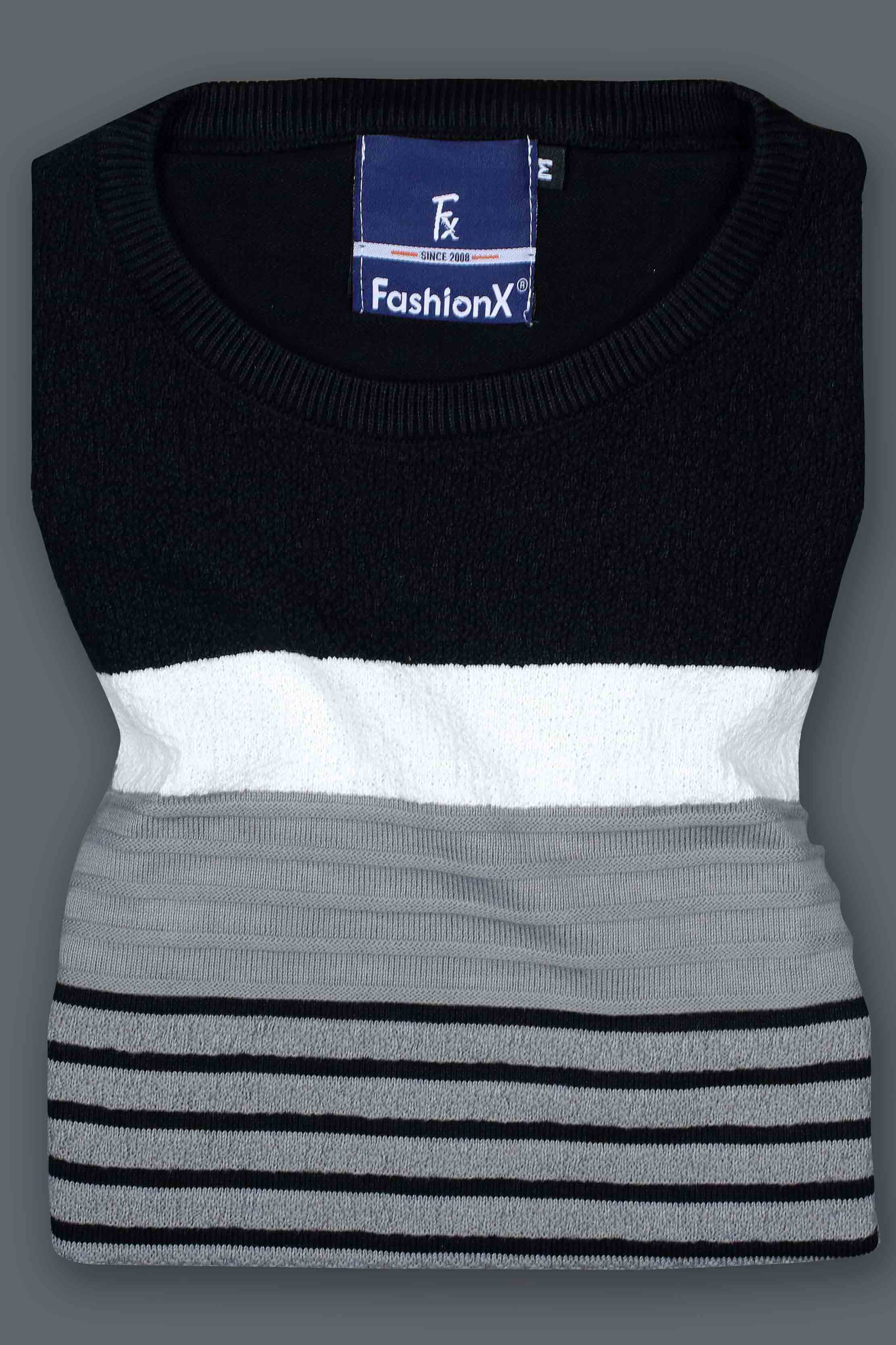 Superior Black Stripe knitted t-shirt for men Secondary image