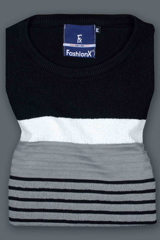 Superior Black Stripe knitted t-shirt for men