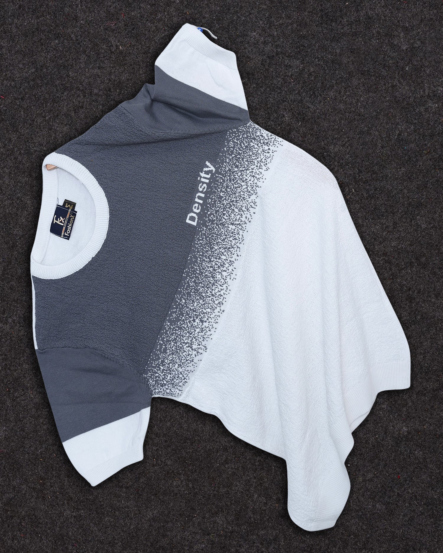 Density White Self Pattern Slim Fit Knitted T-Shirt for Men Main image