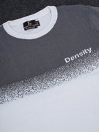 Density White Self Pattern Slim Fit Knitted T-Shirt for Men