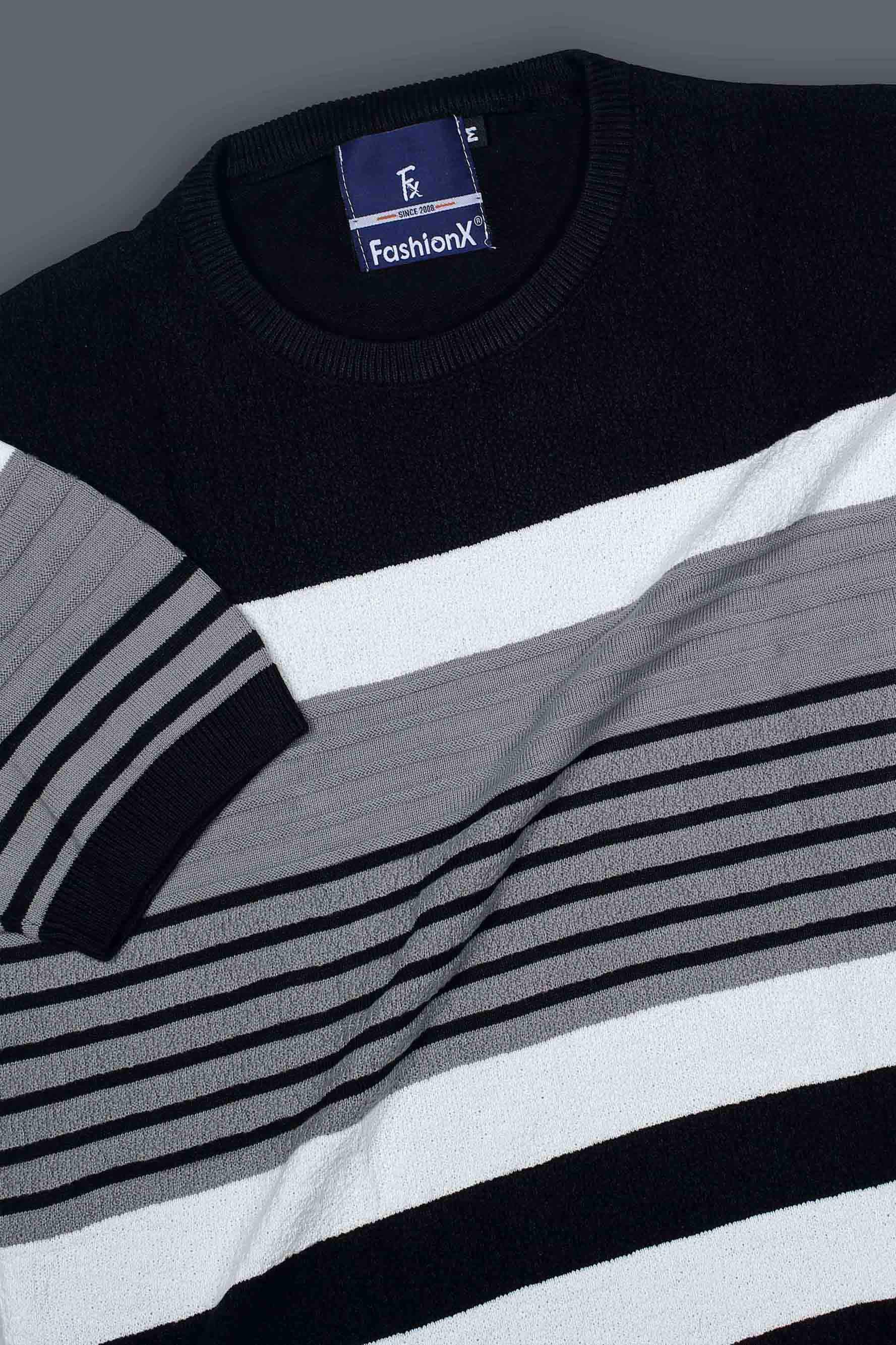 Superior Black Stripe knitted t-shirt for men