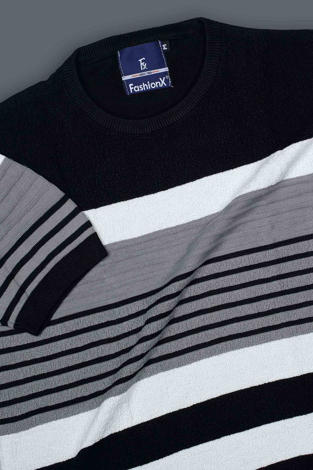 Superior Black Stripe knitted t-shirt for men