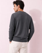 Grey Full Sleeve Pure Cotton Men's Knitted T-Shirt