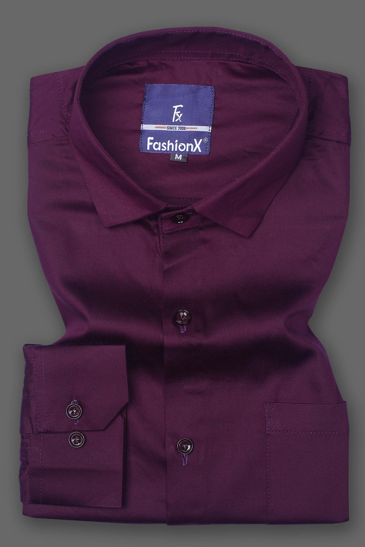 Men Wine Comfort Satin Cotton Casual Shirt