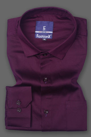 Men Wine Comfort Satin Cotton Casual Shirt