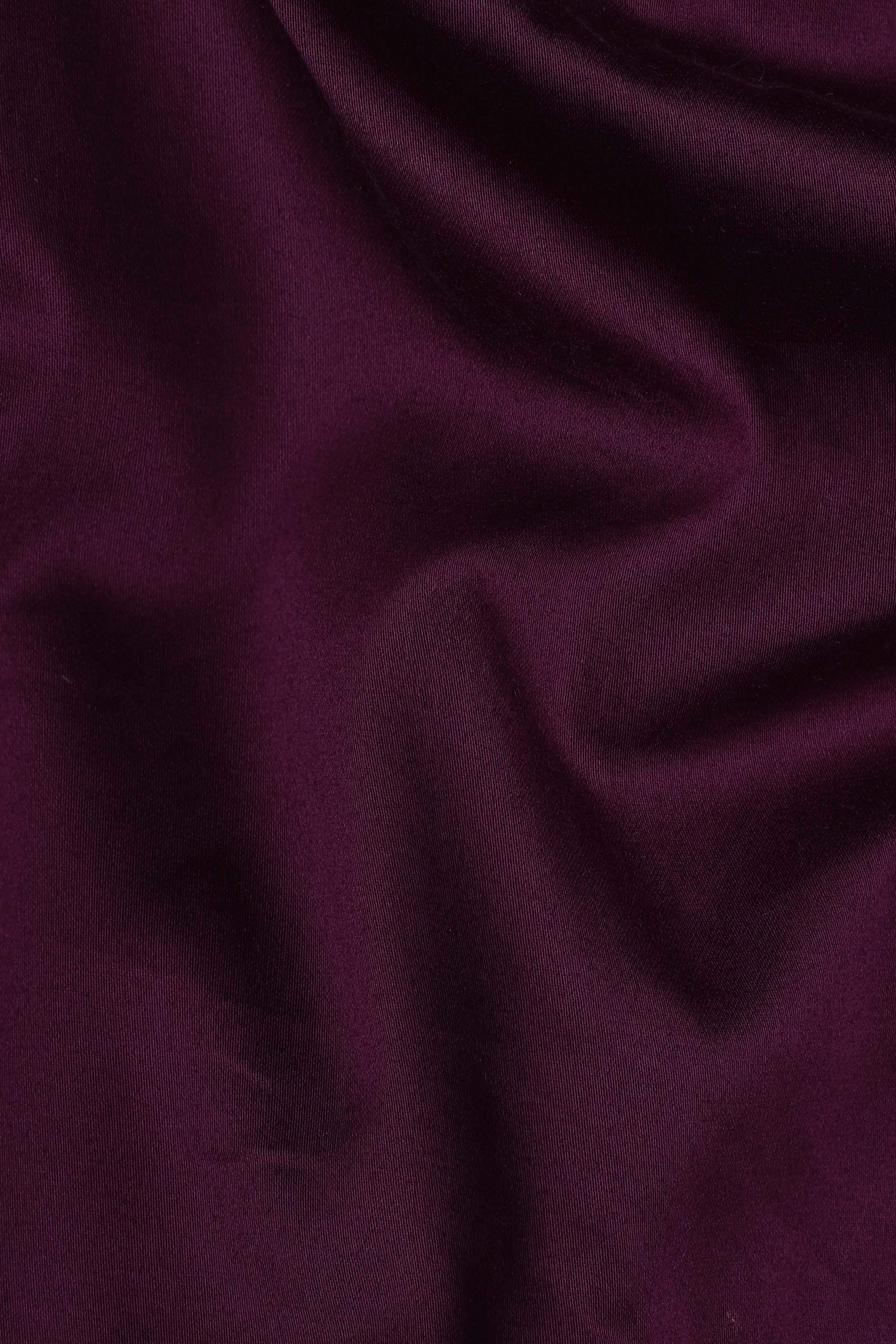Men Wine Comfort Satin Cotton Casual Shirt