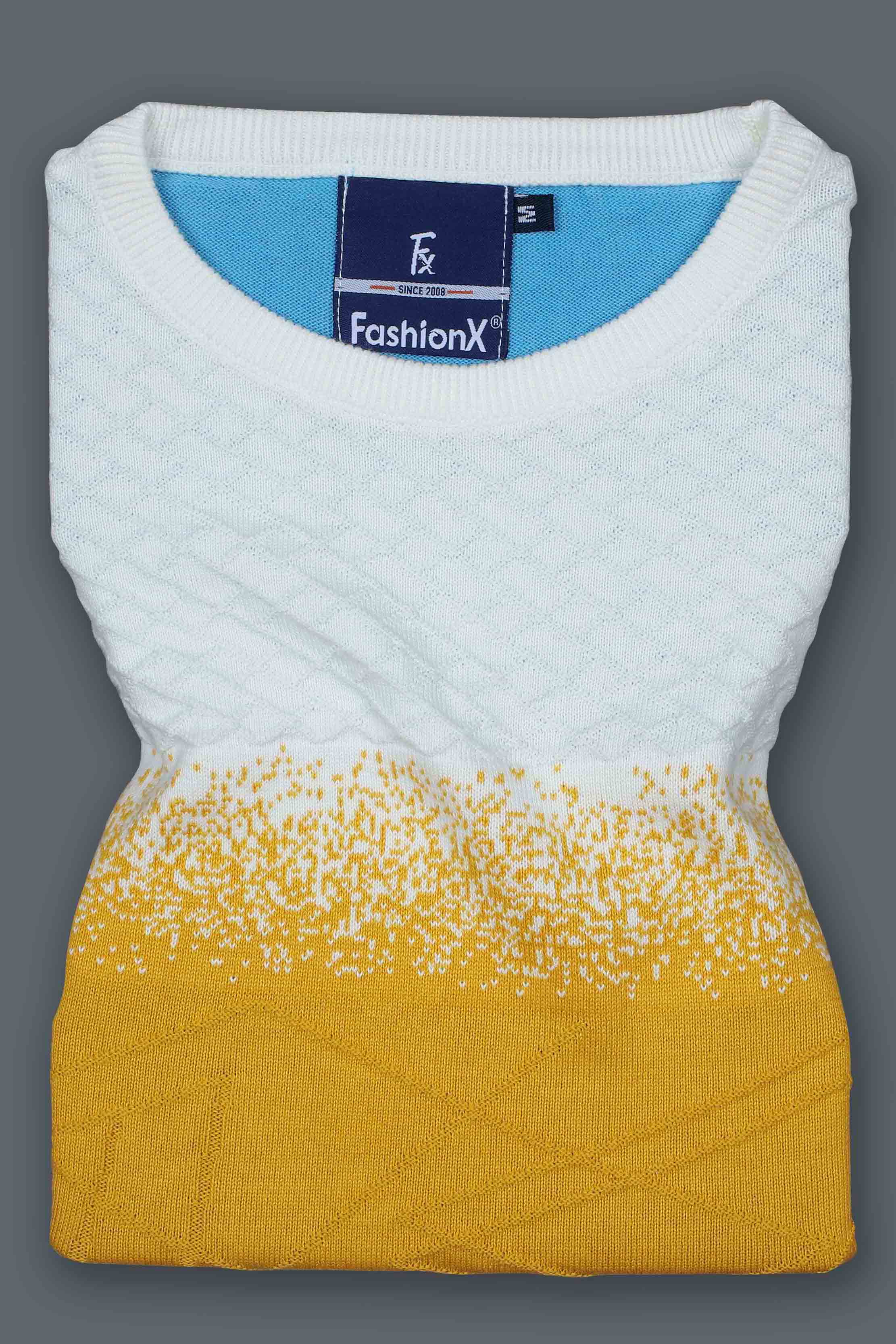 Multi Color White Sun-Shine Knitted T-Shirt for Men