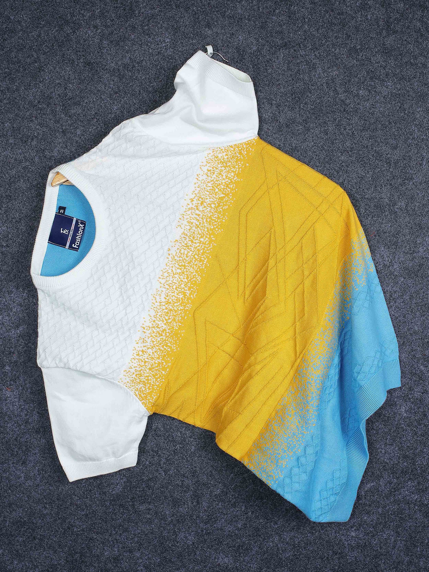 Multi Color White Sun-Shine Knitted T-Shirt for Men