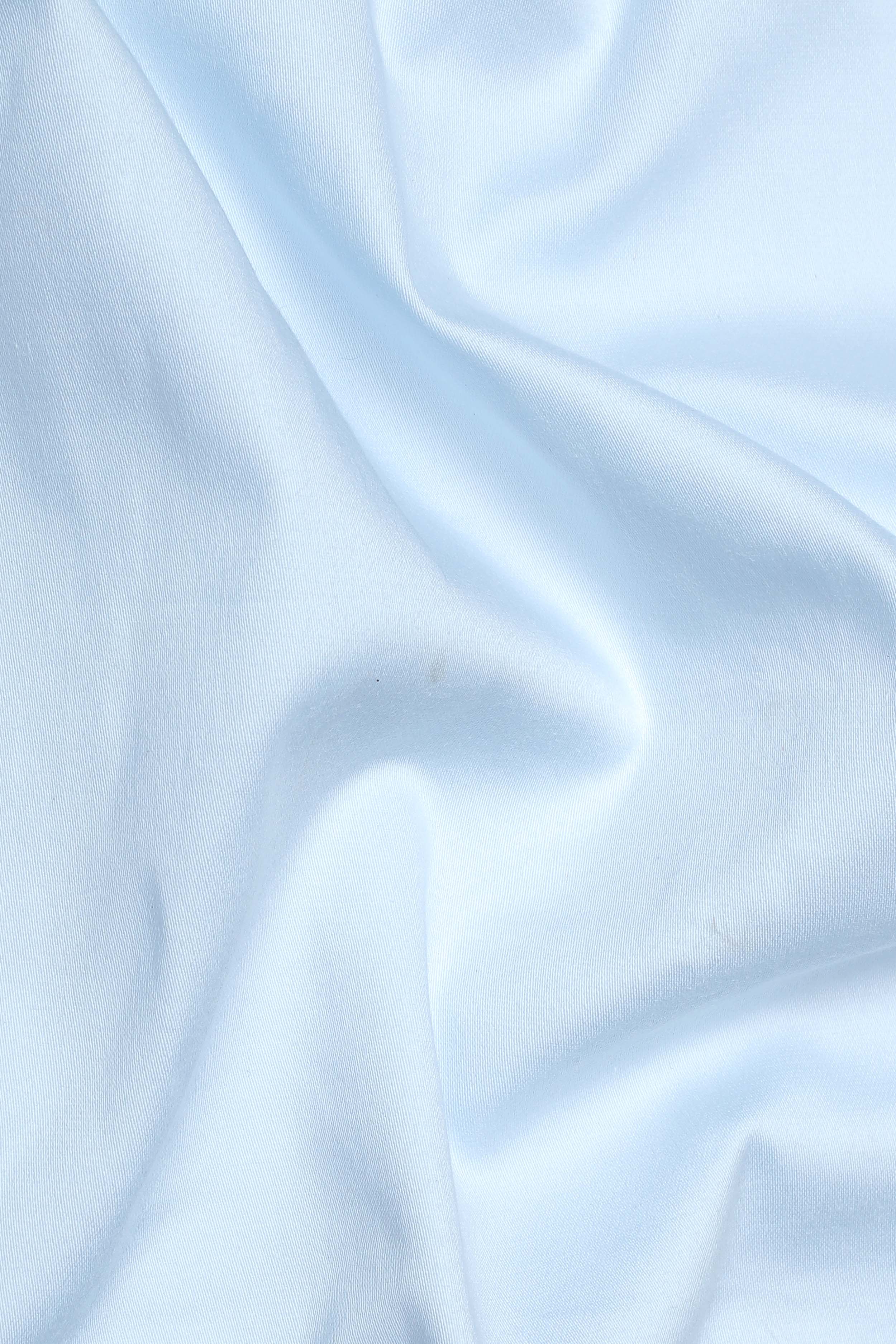 Men Twilight Blue Comfort Satin Cotton Casual Shirt