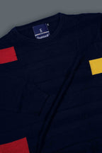 Navy Slim Fit pure cotton Knitted Men's T-Shirt