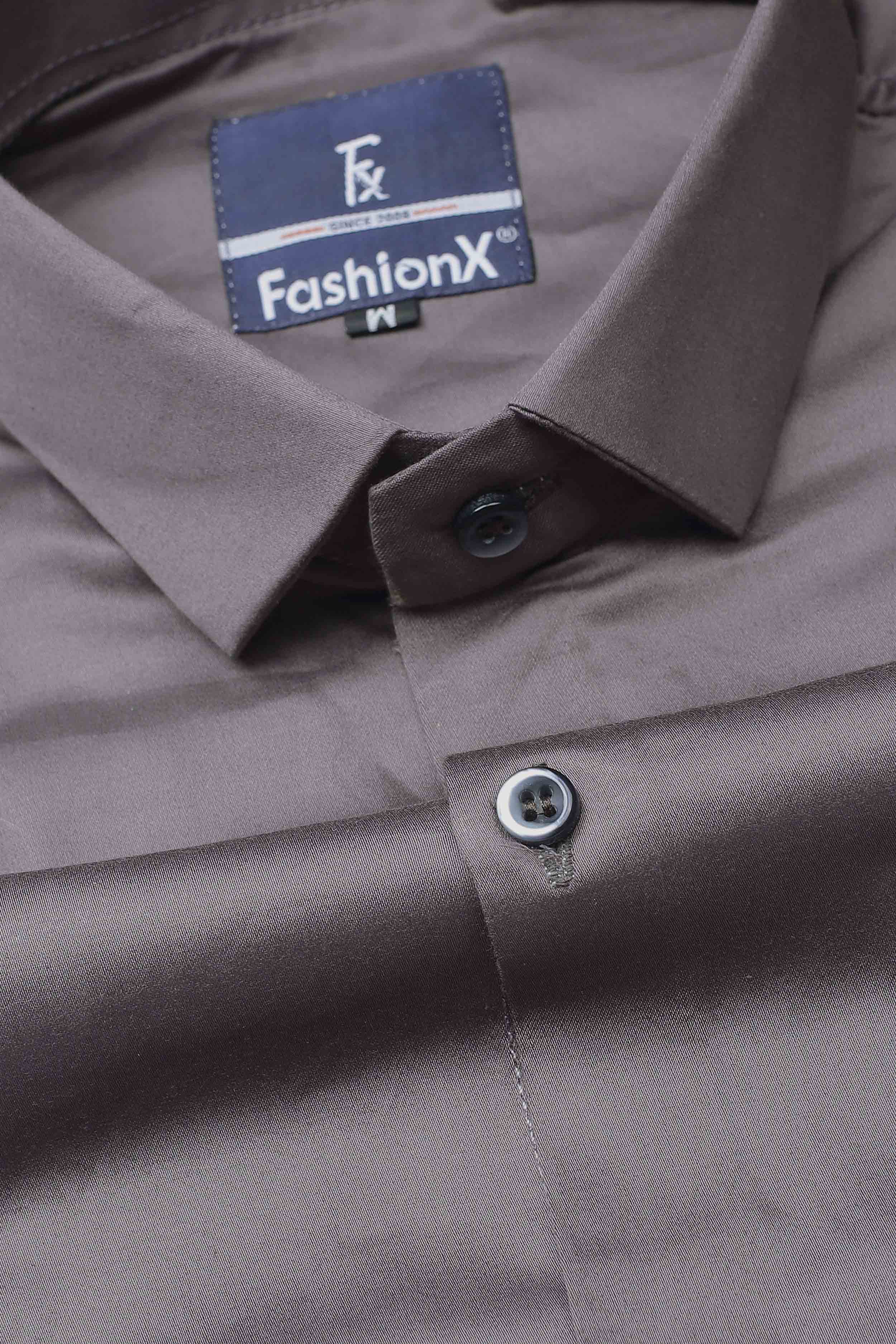 Men Grey Comfort Satin Cotton Casual Shirt