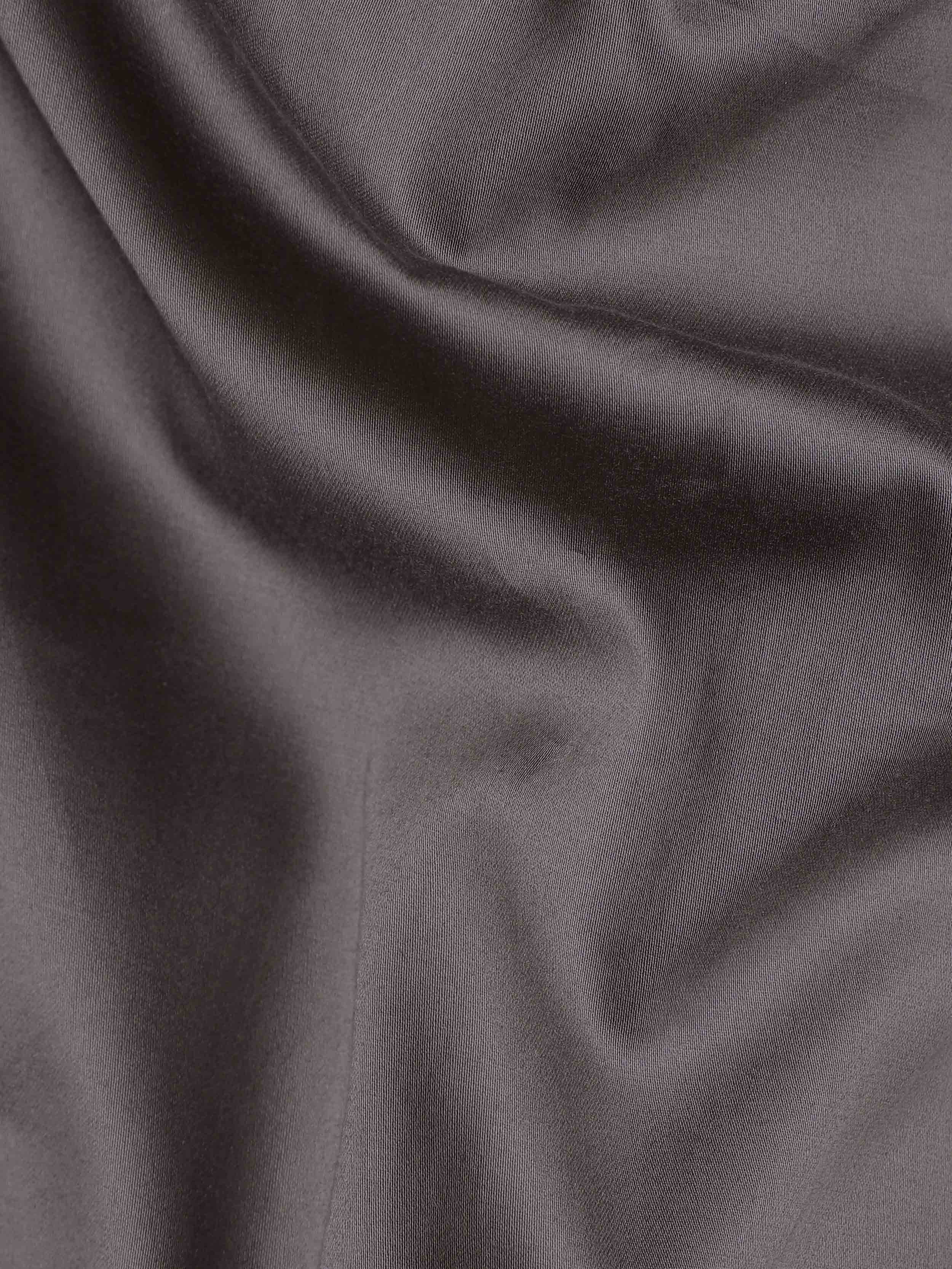 Men Grey Comfort Satin Cotton Casual Shirt
