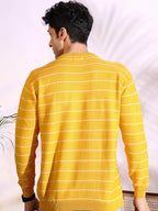 Yellow Stripes pure cotton Knitted T-Shirt for Men
