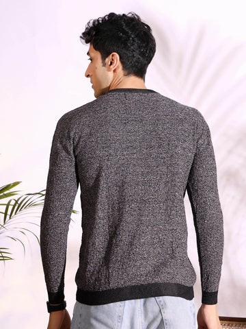 Fashionx Grey Pure Cotton Men's Knitted T-Shirt